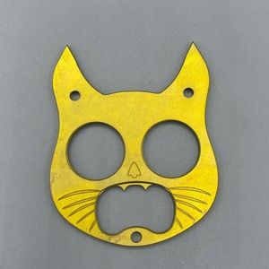 Yellow Cat Keychain EDC Gear Safety Cat Bottle Opener Keychain